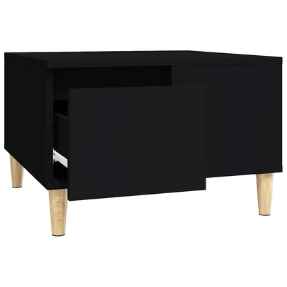 vidaXL Table basse noire 55x55x36,5 cm, bois d'ingénierie