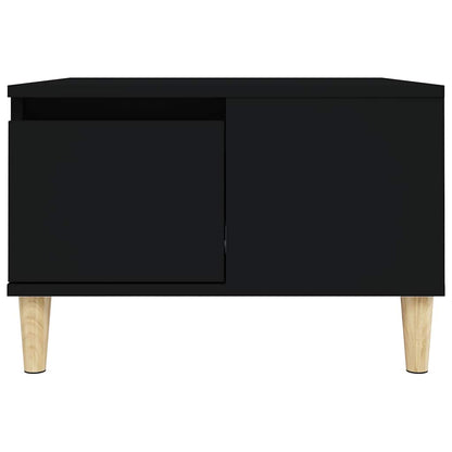 vidaXL Table basse noire 55x55x36,5 cm, bois d'ingénierie