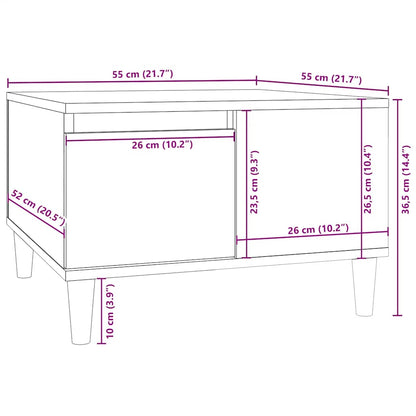 vidaXL Table basse noire 55x55x36,5 cm, bois d'ingénierie