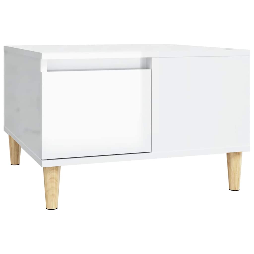 vidaXL Table basse blanc brillant 55x55x36,5 cm Bois d'ingénierie