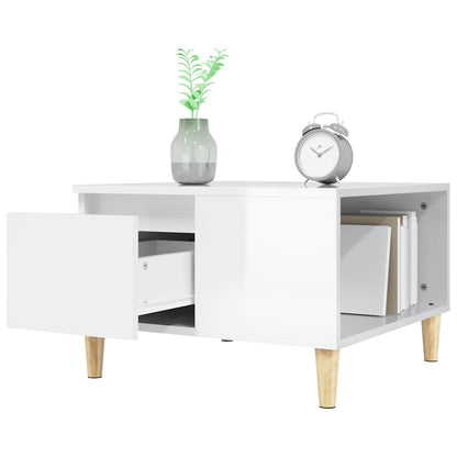 vidaXL Table basse blanc brillant 55x55x36,5 cm Bois d'ingénierie