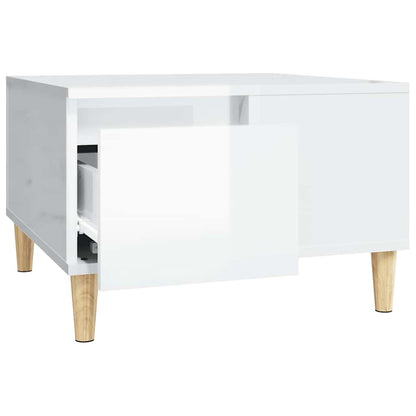 vidaXL Table basse blanc brillant 55x55x36,5 cm Bois d'ingénierie