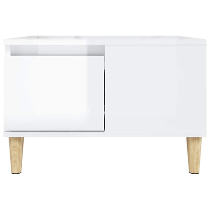 vidaXL Table basse blanc brillant 55x55x36,5 cm Bois d'ingénierie
