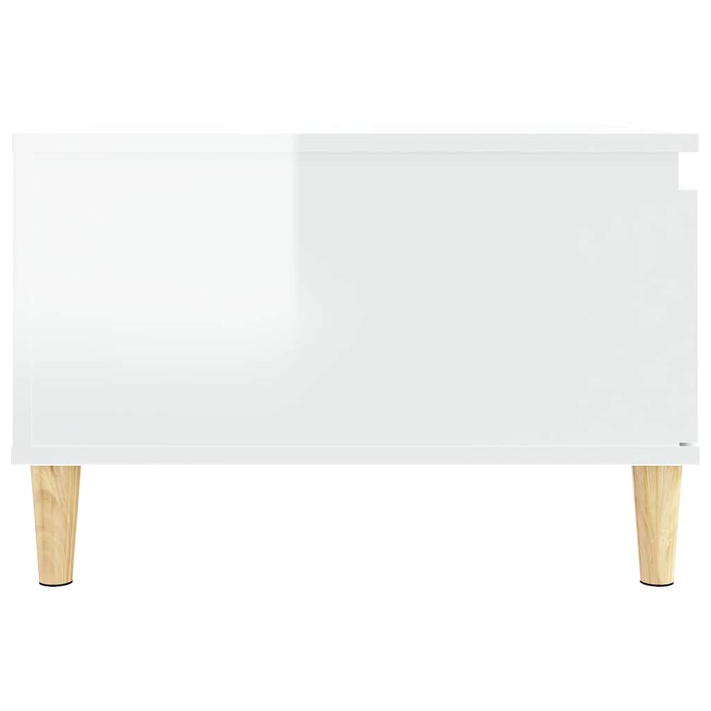vidaXL Table basse blanc brillant 55x55x36,5 cm Bois d'ingénierie