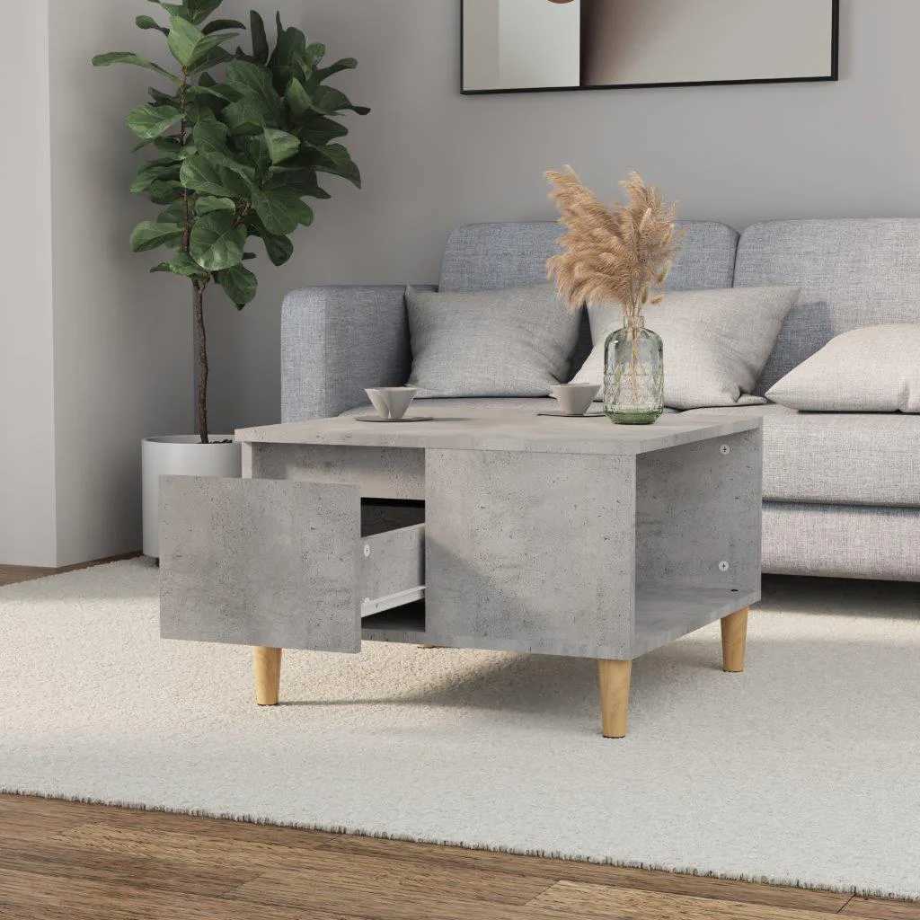vidaXL Table basse gris béton 55x55x36,5 cm Bois d'ingénierie