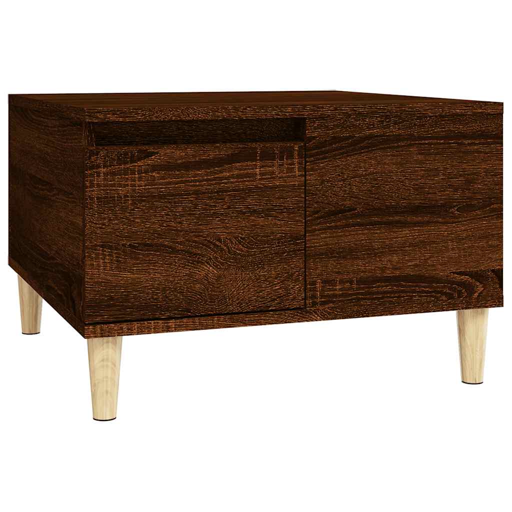 vidaXL Table basse brun aspect chêne 55x55x36,5 cm bois d'ingénierie