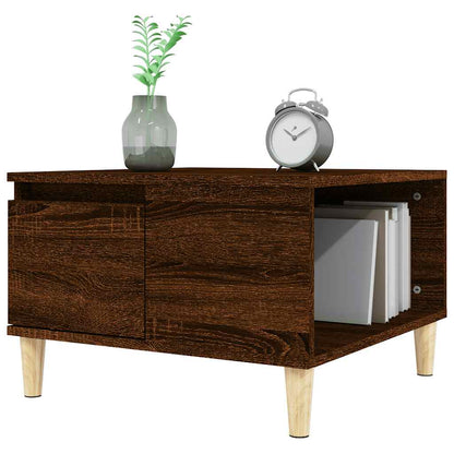 vidaXL Table basse brun aspect chêne 55x55x36,5 cm bois d'ingénierie