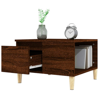 vidaXL Table basse brun aspect chêne 55x55x36,5 cm bois d'ingénierie
