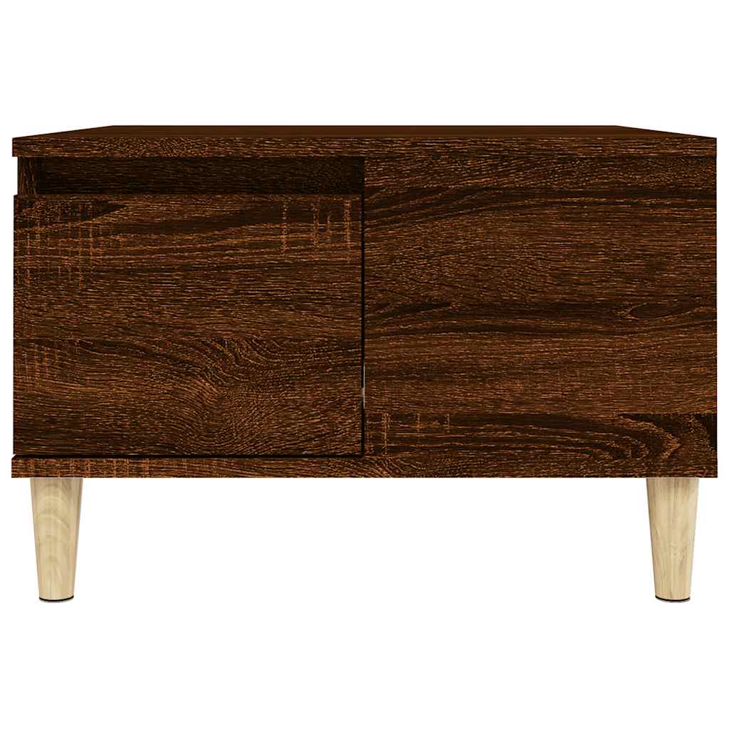 vidaXL Table basse brun aspect chêne 55x55x36,5 cm bois d'ingénierie