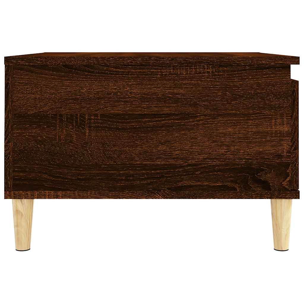 vidaXL Table basse brun aspect chêne 55x55x36,5 cm bois d'ingénierie