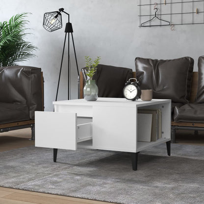 vidaXL Table basse blanche 55x55x36,5 cm Aggloméré