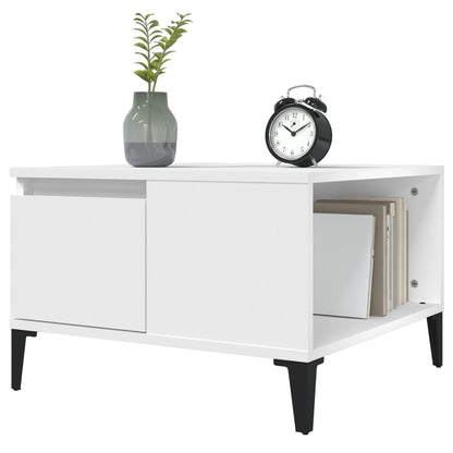 vidaXL Table basse blanche 55x55x36,5 cm Aggloméré