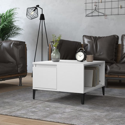 vidaXL Table basse blanche 55x55x36,5 cm Aggloméré