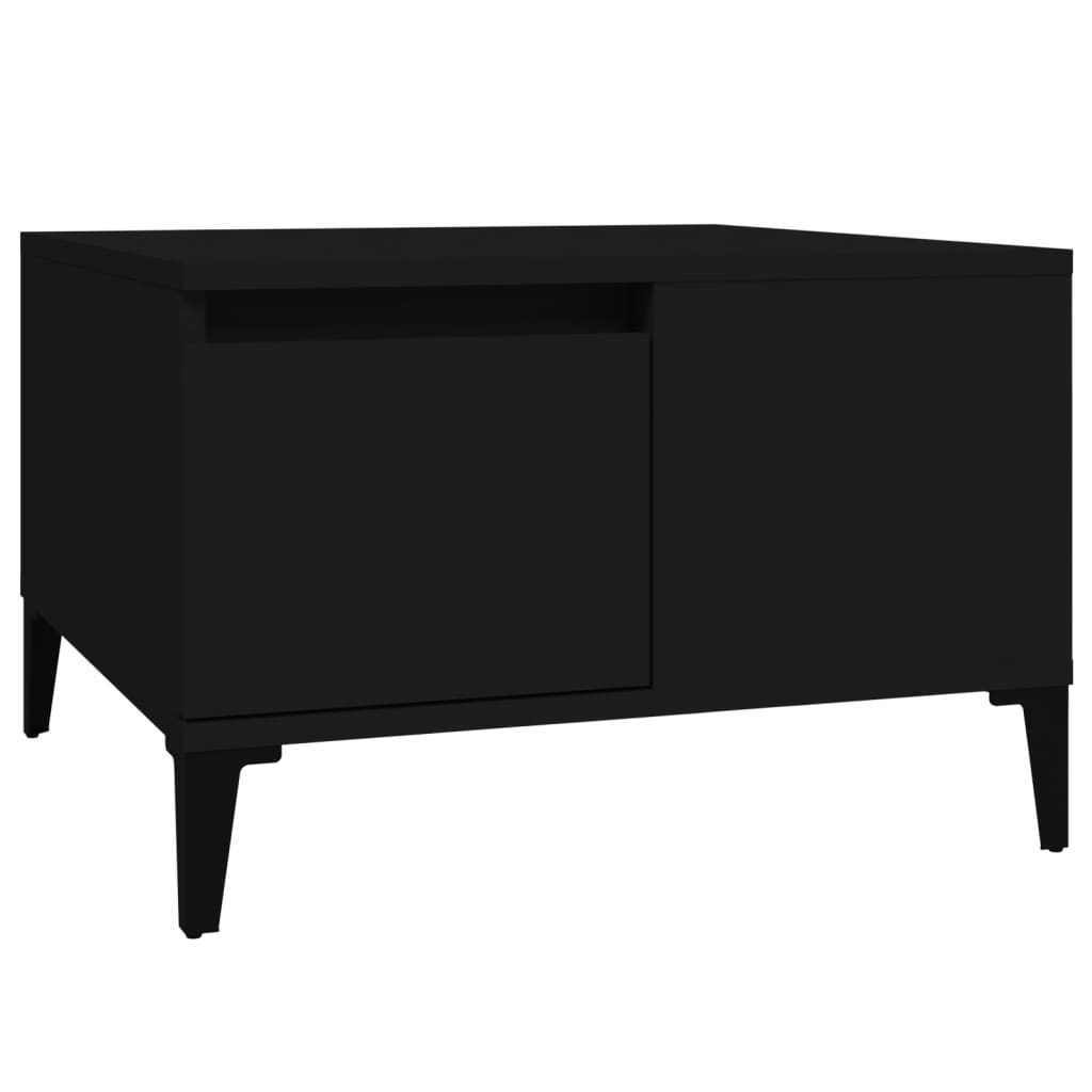 vidaXL Table basse noire 55x55x36,5 cm, bois d'ingénierie
