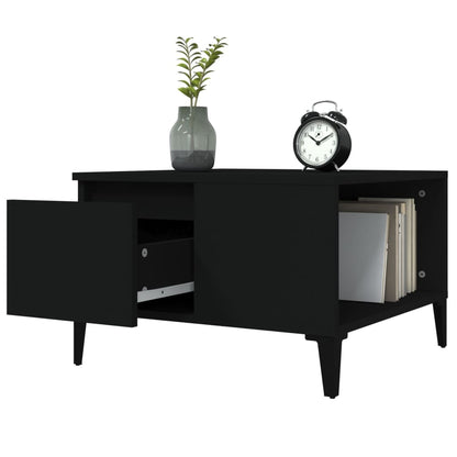 vidaXL Table basse noire 55x55x36,5 cm, bois d'ingénierie