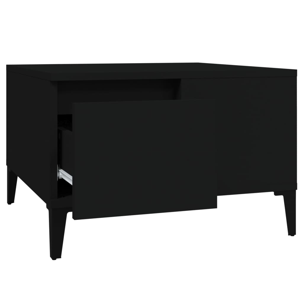 vidaXL Table basse noire 55x55x36,5 cm, bois d'ingénierie