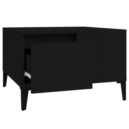 vidaXL Table basse noire 55x55x36,5 cm, bois d'ingénierie