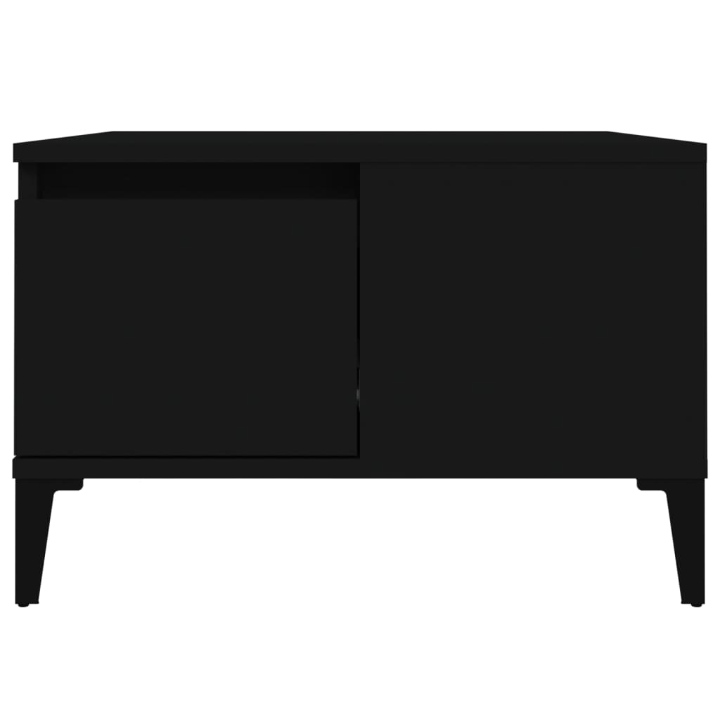 vidaXL Table basse noire 55x55x36,5 cm, bois d'ingénierie