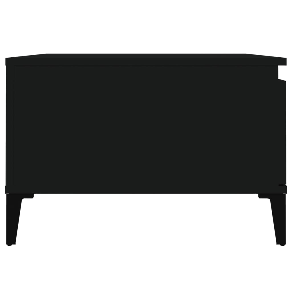 vidaXL Table basse noire 55x55x36,5 cm, bois d'ingénierie