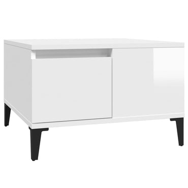 vidaXL Table basse blanc brillant 55x55x36,5 cm Bois d'ingénierie