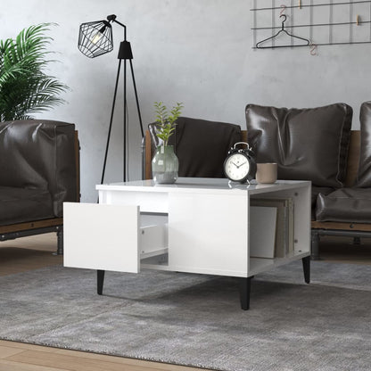 vidaXL Table basse blanc brillant 55x55x36,5 cm Bois d'ingénierie
