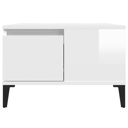 vidaXL Table basse blanc brillant 55x55x36,5 cm Bois d'ingénierie