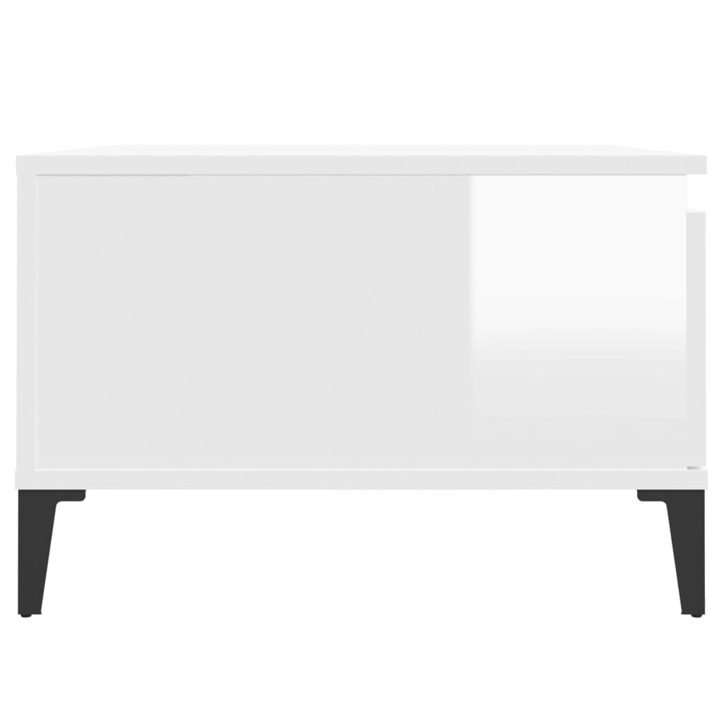 vidaXL Table basse blanc brillant 55x55x36,5 cm Bois d'ingénierie