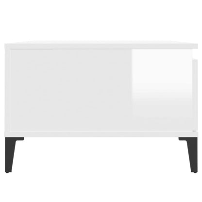 vidaXL Table basse blanc brillant 55x55x36,5 cm Bois d'ingénierie