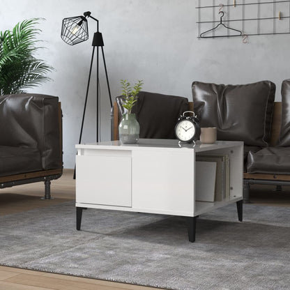 vidaXL Table basse blanc brillant 55x55x36,5 cm Bois d'ingénierie