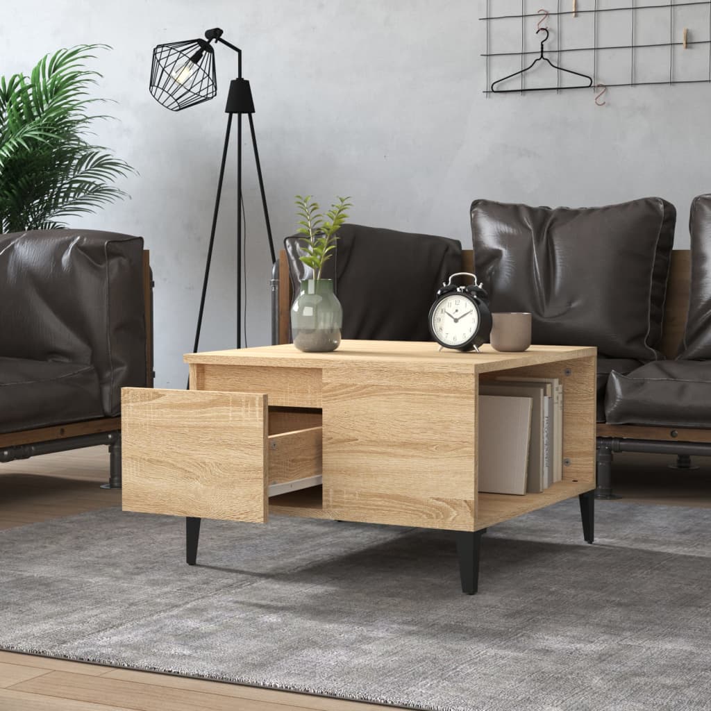 vidaXL Table basse chêne Sonoma 55x55x36,5 cm bois d'ingénierie
