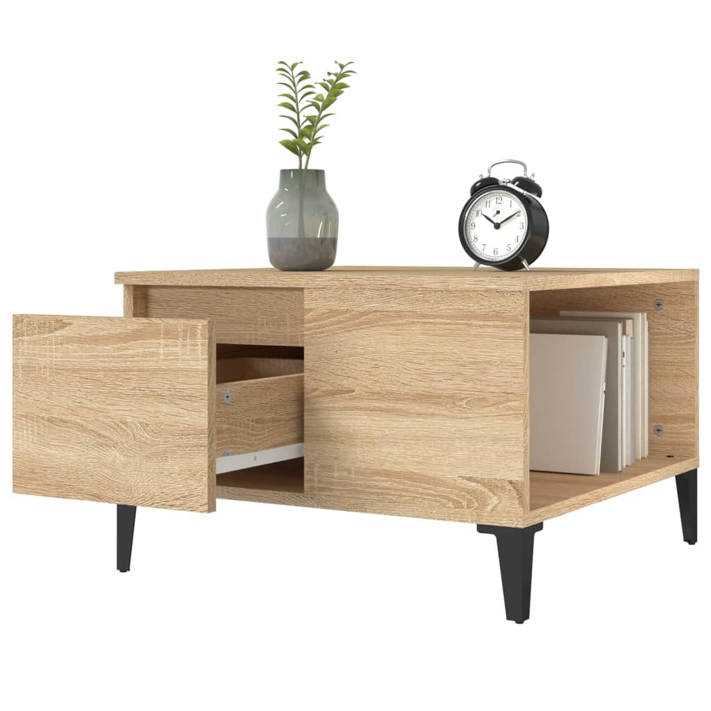 vidaXL Table basse chêne Sonoma 55x55x36,5 cm bois d'ingénierie