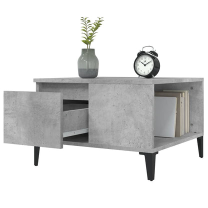 vidaXL Table basse gris béton 55x55x36,5 cm Bois d'ingénierie