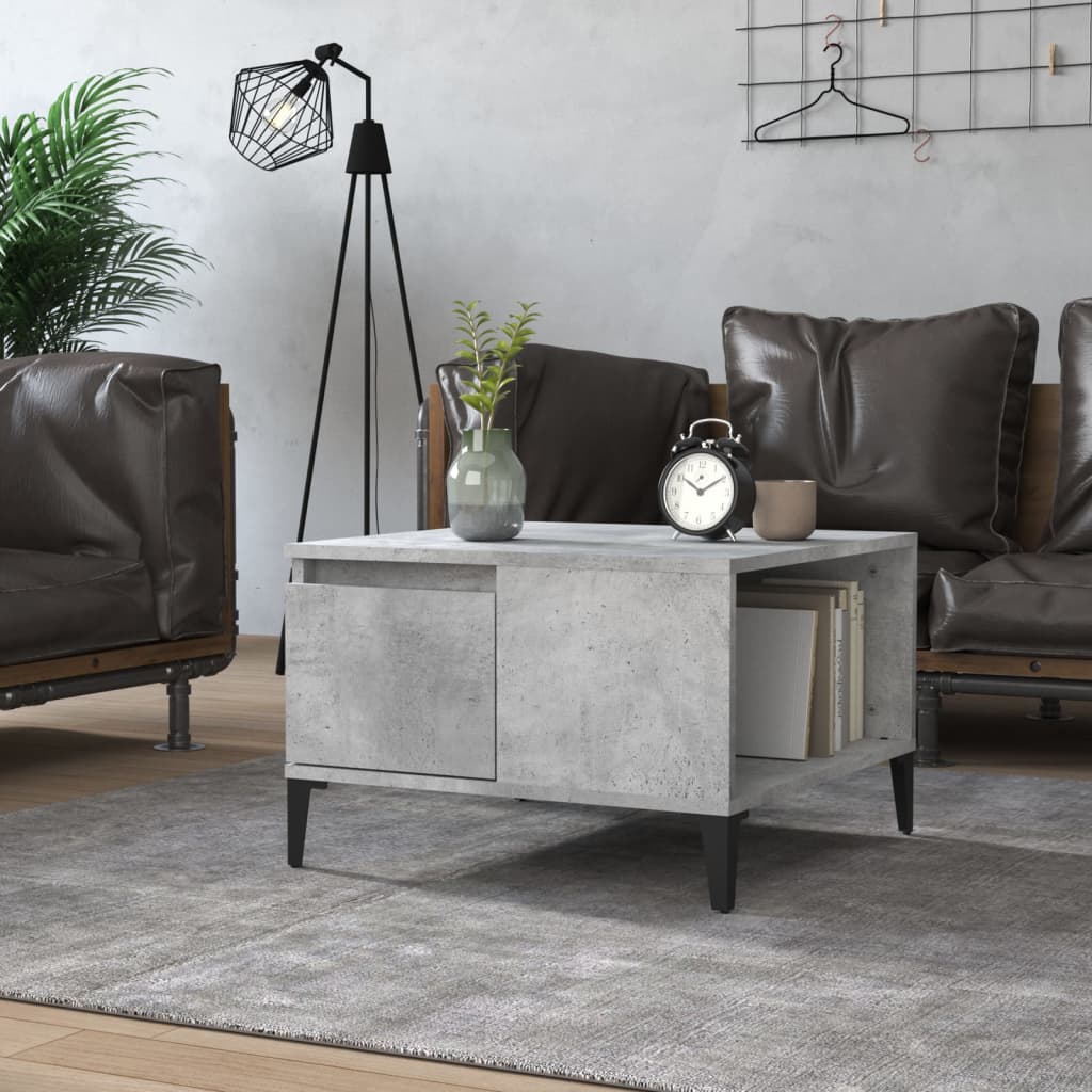 vidaXL Table basse gris béton 55x55x36,5 cm Bois d'ingénierie