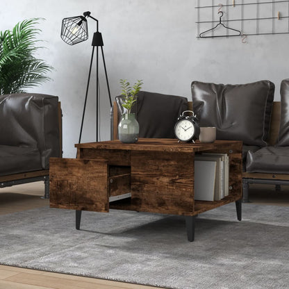 vidaXL Table basse chêne fumé 55x55x36,5 cm bois d'ingénierie