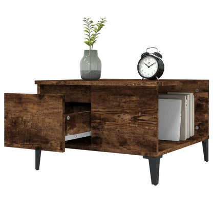 vidaXL Table basse chêne fumé 55x55x36,5 cm bois d'ingénierie