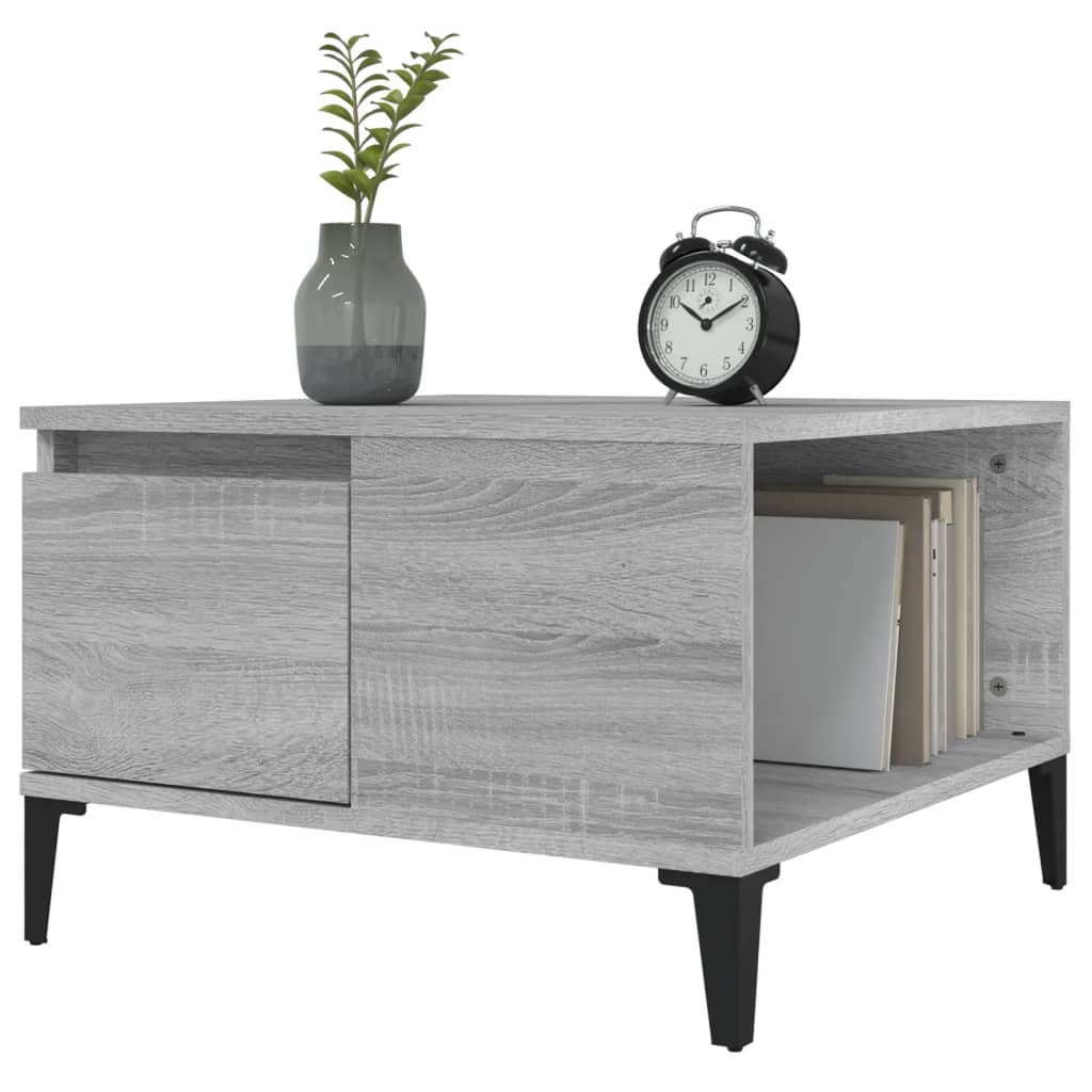 vidaXL Table basse gris Sonoma 55x55x36,5 cm en bois d'ingénierie