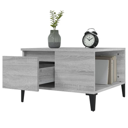vidaXL Table basse gris Sonoma 55x55x36,5 cm en bois d'ingénierie