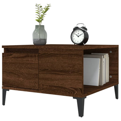 vidaXL Table basse brun aspect chêne 55x55x36,5 cm bois d'ingénierie