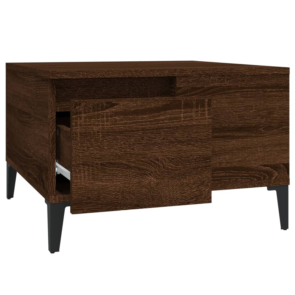 vidaXL Table basse brun aspect chêne 55x55x36,5 cm bois d'ingénierie