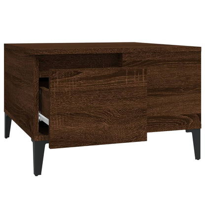 vidaXL Table basse brun aspect chêne 55x55x36,5 cm bois d'ingénierie