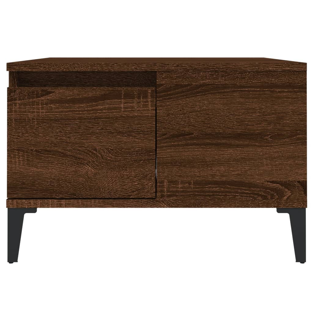 vidaXL Table basse brun aspect chêne 55x55x36,5 cm bois d'ingénierie