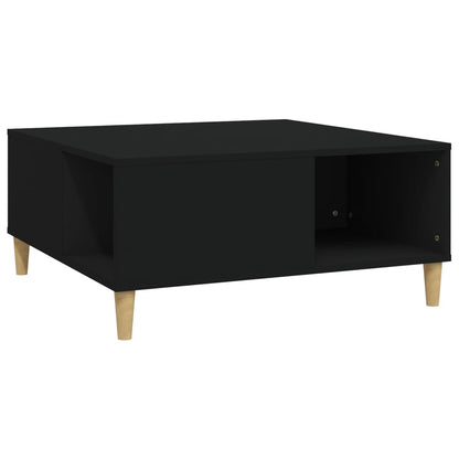 vidaXL Table basse noire 80x80x36,5 cm en bois d'ingénierie