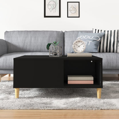 vidaXL Table basse noire 80x80x36,5 cm en bois d'ingénierie