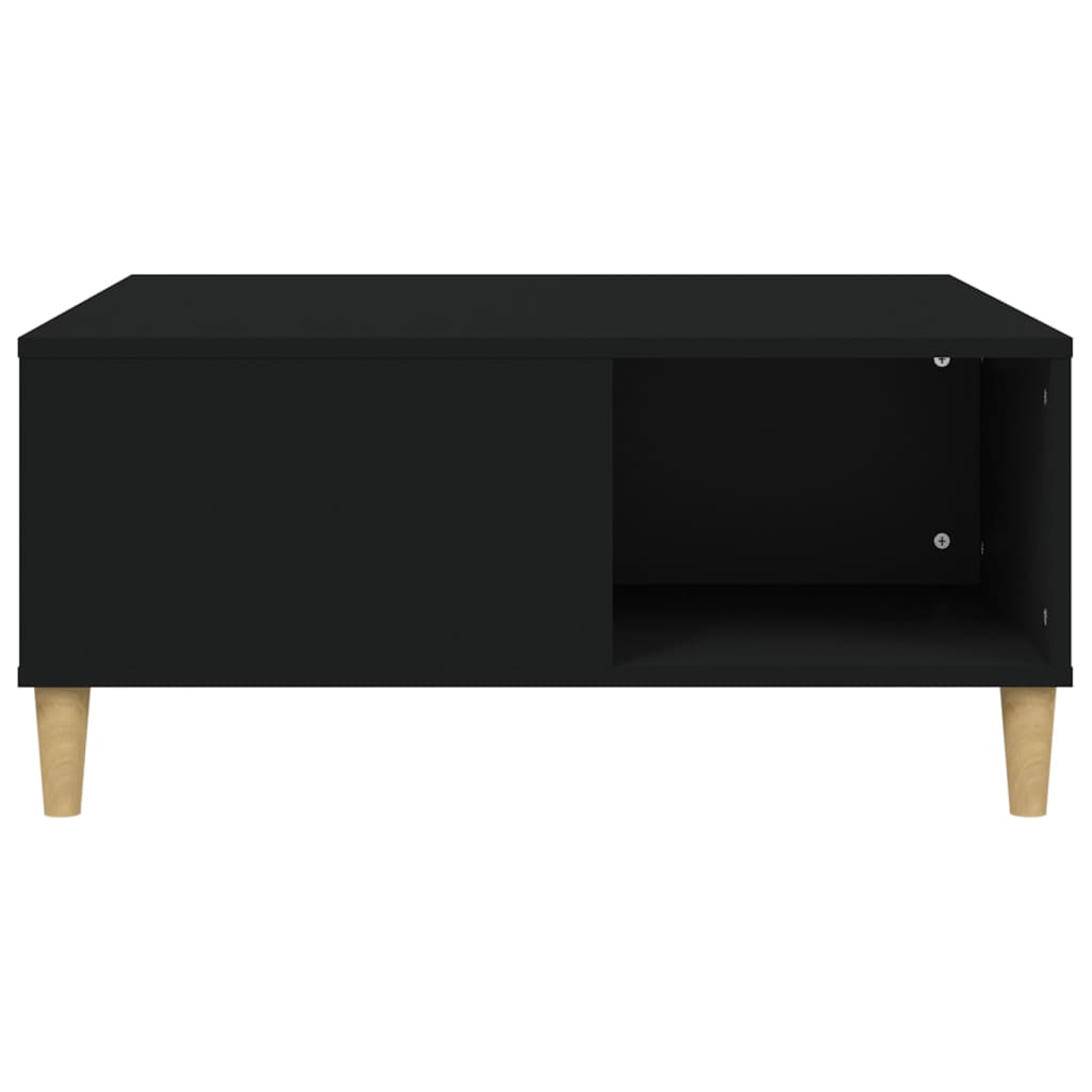 vidaXL Table basse noire 80x80x36,5 cm en bois d'ingénierie