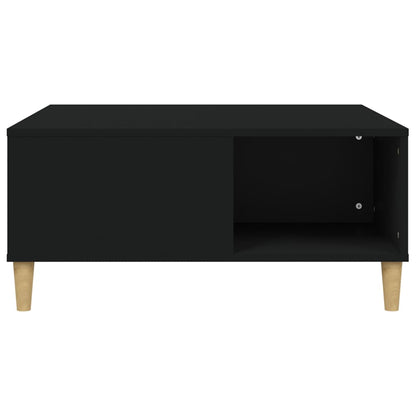 vidaXL Table basse noire 80x80x36,5 cm en bois d'ingénierie