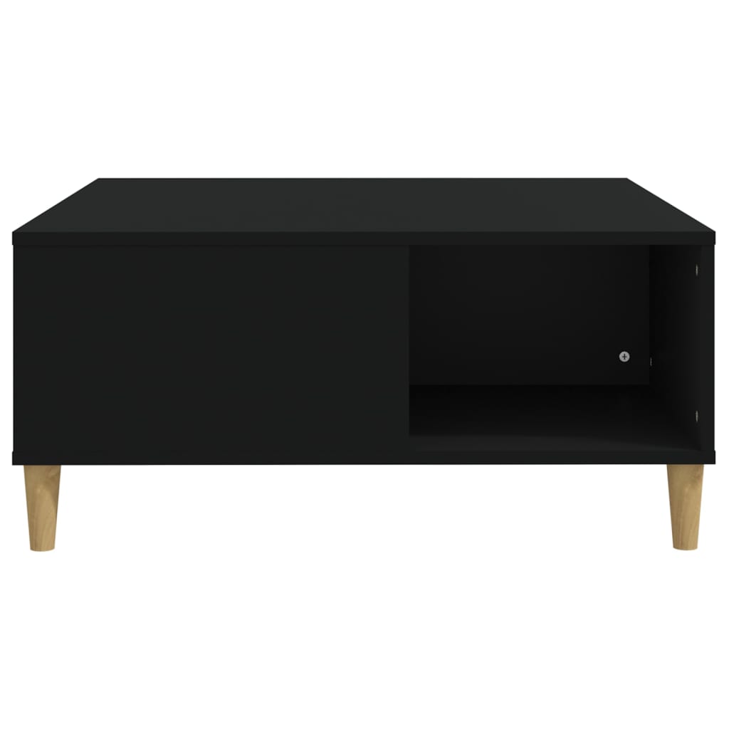 vidaXL Table basse noire 80x80x36,5 cm en bois d'ingénierie