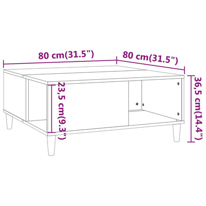 vidaXL Couchtisch Hochglanz-Weiß 80x80x36,5 cm Holzwerkstoff
