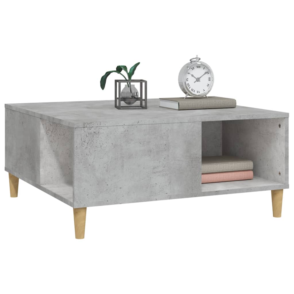vidaXL Table basse gris béton 80x80x36,5 cm Aggloméré