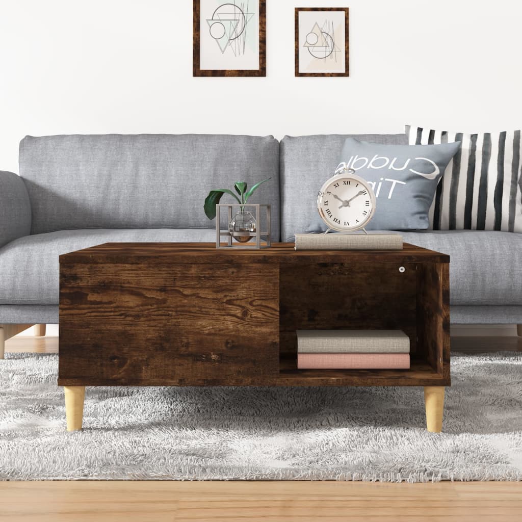 vidaXL Couchtisch Räuchereiche 80x80x36,5 cm Holzwerkstoff