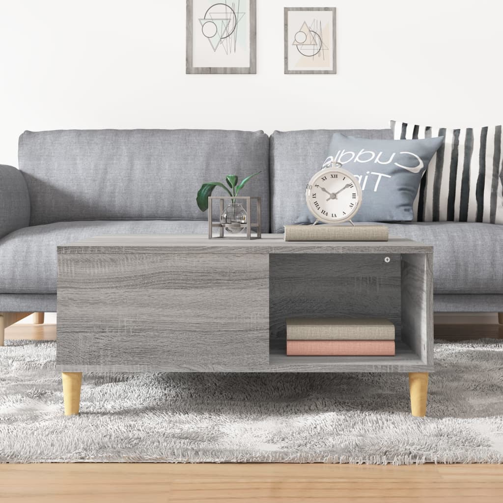 vidaXL Table basse gris Sonoma 80x80x36,5 cm Aggloméré